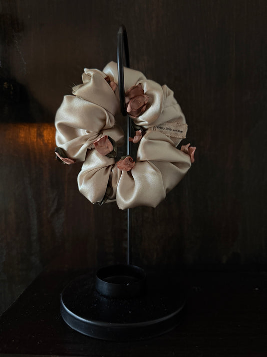 Dainty Size Handmade Wilted Floral Scrunchie